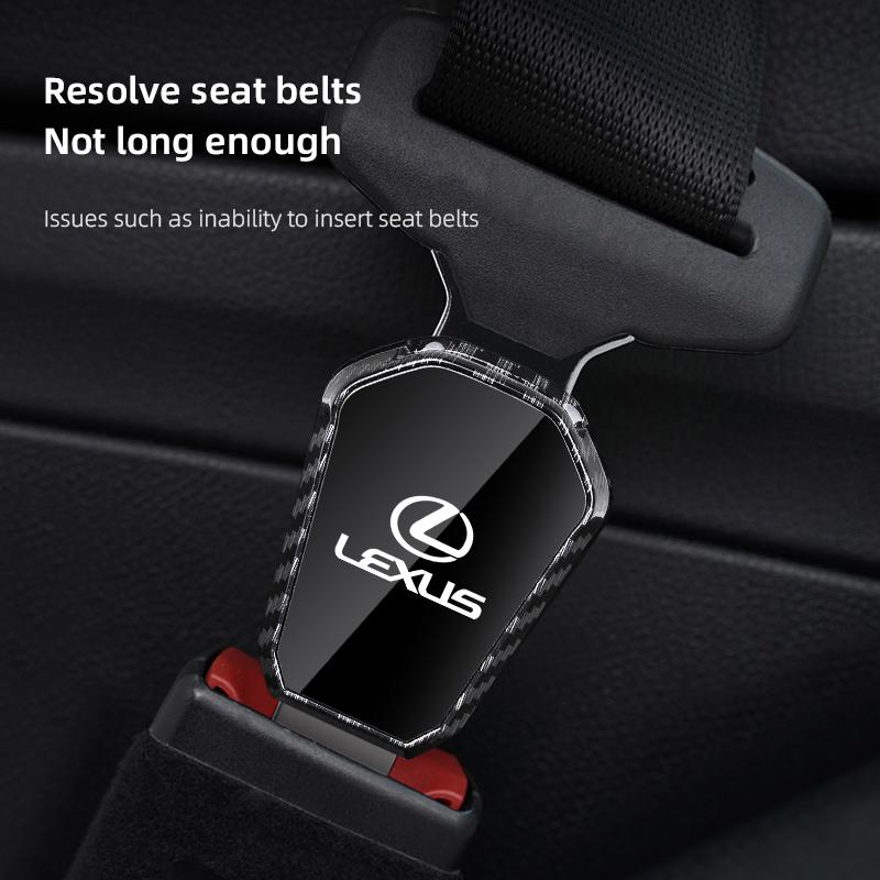 Car Carbon Fiber Safety Belt Buckle Extension Accessories For  Lexus F SPORT GX460 Ct200h IS250 ES 220D IS200 Fsport GS GX IS LS