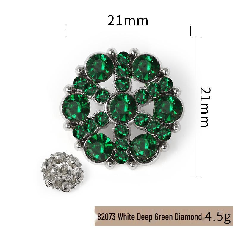 Luxury Rhinestone Metal Retro Buttons - Colorful Hollow Diamond Design with Alloy Base, Decorative Accessories