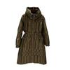Autumn and winter European Station medium and thin stand-up collar white duck down pressed glue drawstring waist down jacket women's long coat
