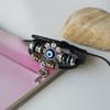 1Pcs Multilayer Vintage Demon Eye Lucky Bangle Punk Jewelry Turkish Blue Evil Eye Flower Leather Rope Bracelets For Women Men