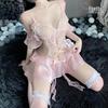 Ruo Lan Backless Pearl Sparkle Butterfly Lingerie Set 9224