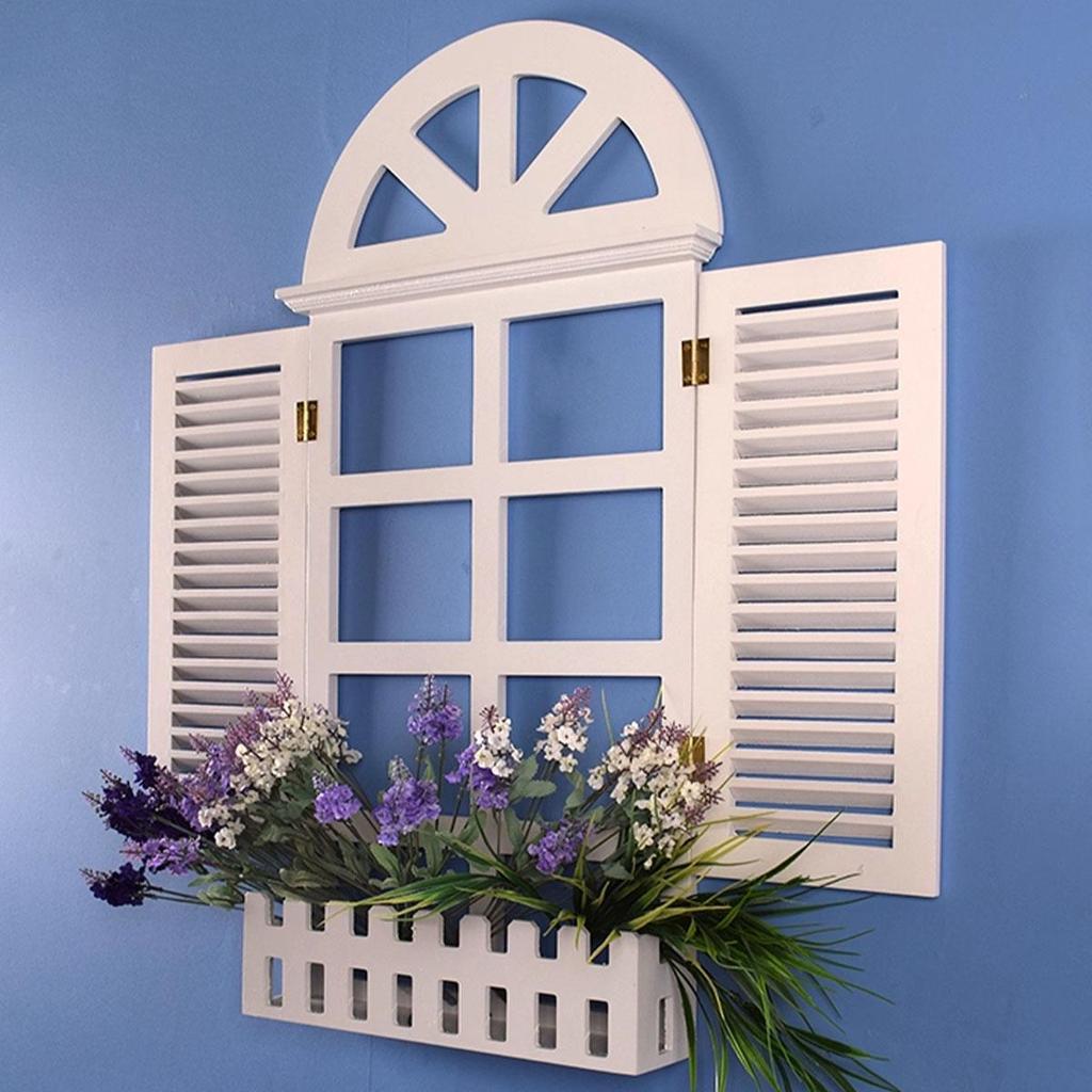 Vintage Rustic Style Window Frames Farmhouse Wall Decoration Hanging Window Frame Home Decor Corridor Living Room Bedroom Art Ornament Picture Frames