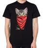 Kitten Wearing A Red Bandana T-Shirt Men Women Unisex Gang Cat Meow Bally Top