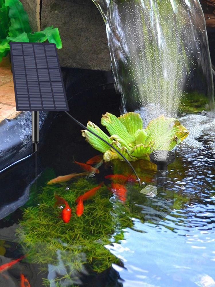 2.5W 5V Solar Power Panel Water Pump Brushless Motor Solar Pond Pump Different Nozzles Mini Water Fountain for Garden Pool Pond