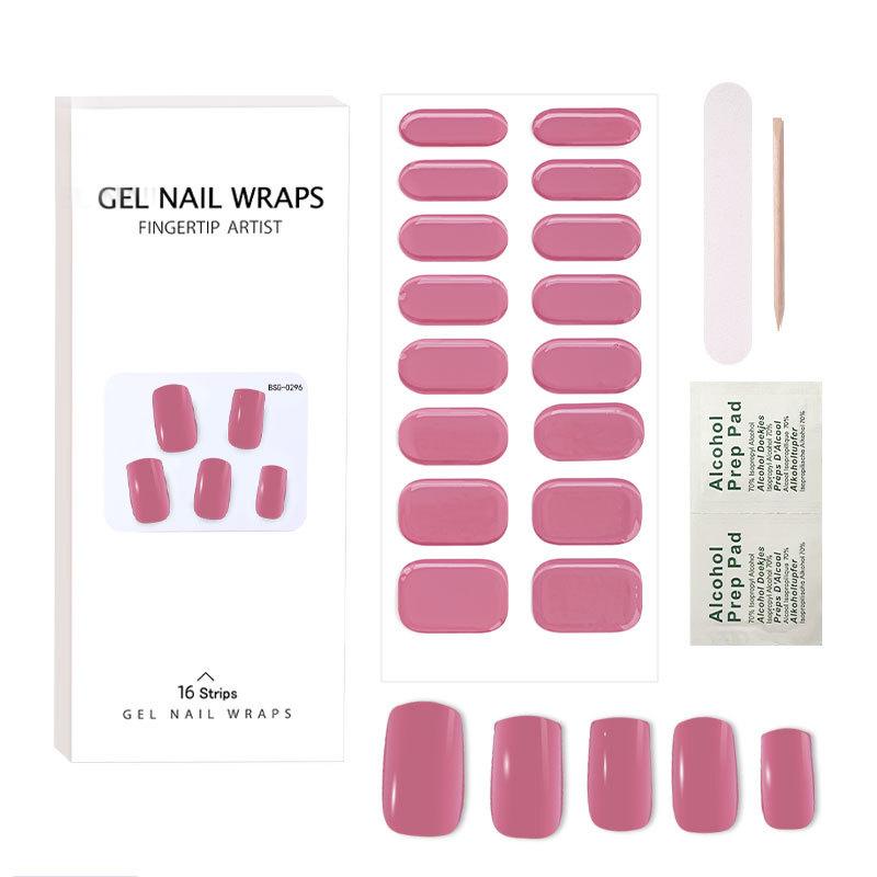 Semi Cured Gel Nail Strips Long Lasting Nail Polish Strips Salon Gel Nail Sticker Nail Art Wrap Decoration for Women