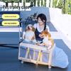Two-Compartment Large Capacity Pet Trolley with Portable Cat Bag & Detachable Dog Bed