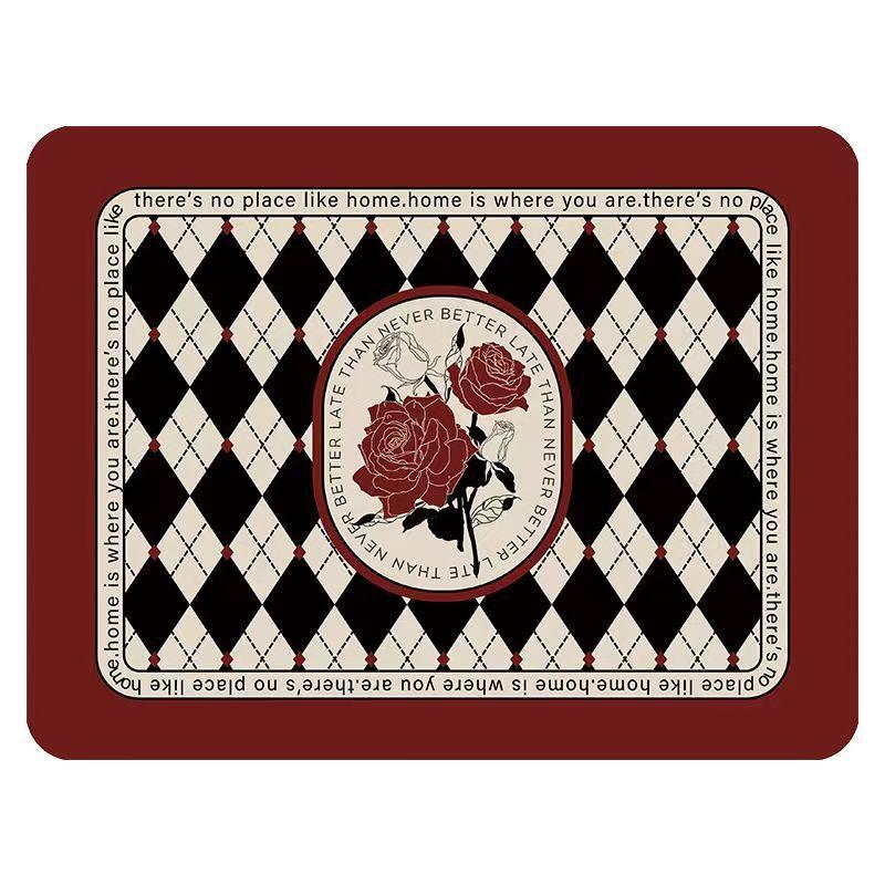 Printed Dish Drying Mat Desk Drain Pad Heat Resistant Counter Top Mats Kitchen Placemat  Absorbent Drain Pad Home Rugs Supplies