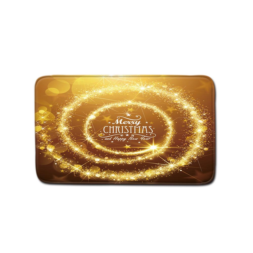 Christmas Shower Curtain Floor Mat Combination Four-Piece Set Bathroom Toilet Carpet Shower Room Mat Foot Mat