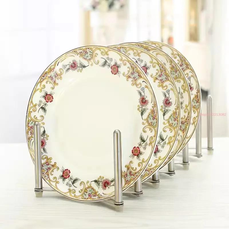 4pcs Set, 8inch, Fine Bone China Soup Dish Set. Ceramic Dinner Serving Dish, Kitchen Plates Soup Deep Plate, Restaurant Dishes