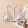 Front buckle triangular cup small chest gathered without steel ring lace bra