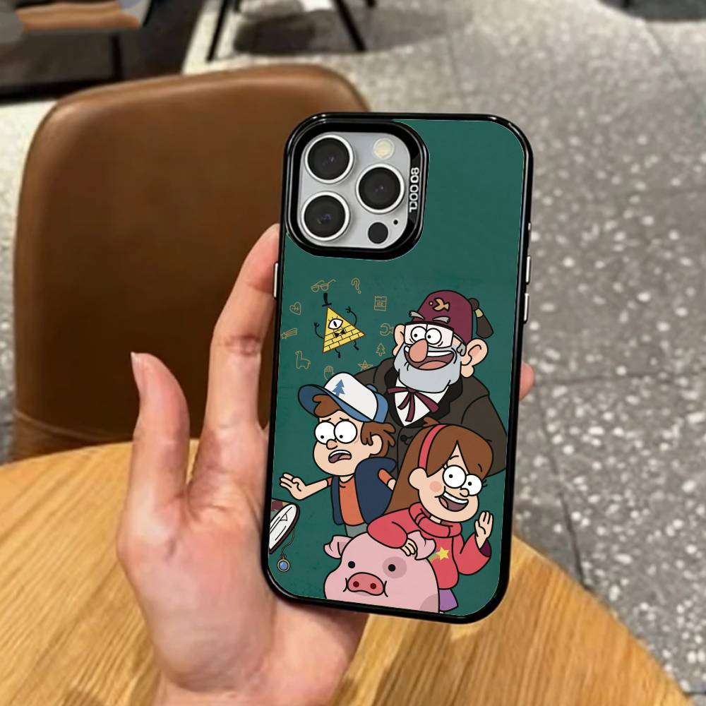 Bill Cipher G-Gravity F-Falls Phone Case For iPhone17,16,15,14,13,12,11 Plus,Pro Max Colored Silver Plated Inside Cover