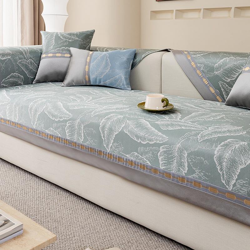 Nuovo Stile Cinese Antiscivolo Cuscino per Divano Quattro Stagioni Universale Colore a Contrasto Stile Lusso Accessibile Copertura per Sedile di Fascia Alta Copertura Copertura in Tessuto