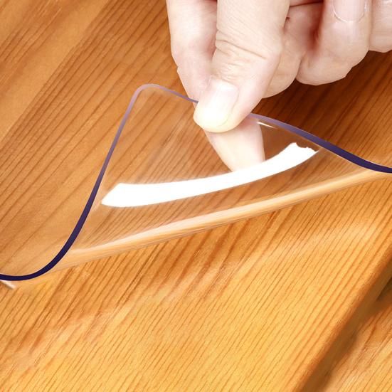 Transparent Table Protector Waterproof Tablecloth 0.8mm Thick Plastic Table Cover Protects from Scratches Spills for Dining Table Kitchen Dresser