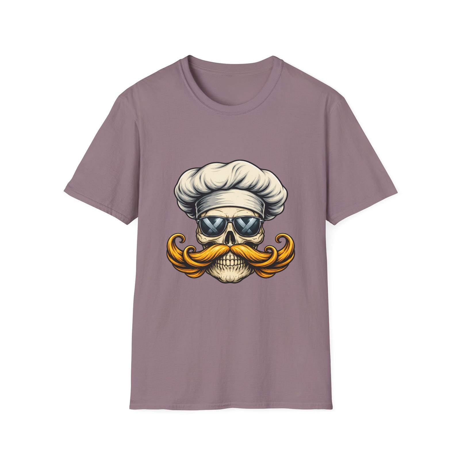 

Chef Skull Pasta Mustache Sunglasses Funny Food Unisex Softstyle T-Shirt 5XL різнокольоровий