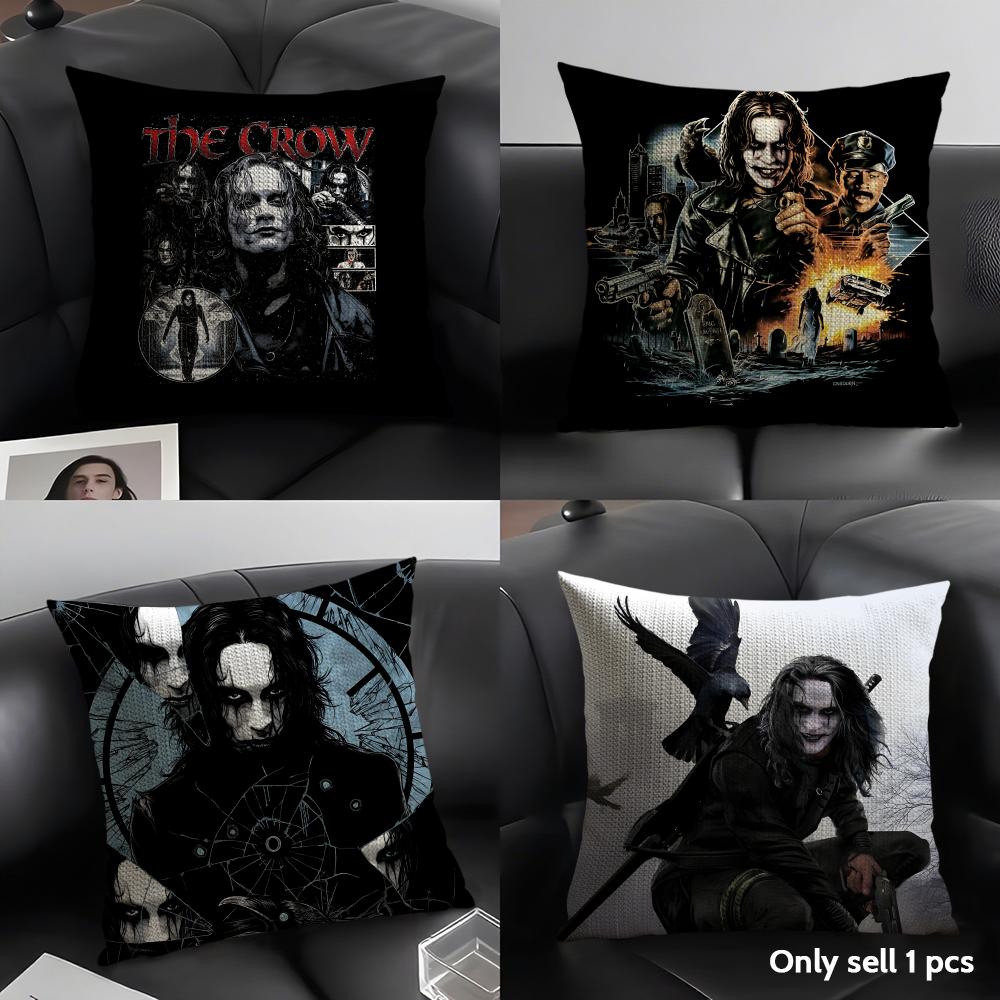 T-The C-Crow Movie Cushion Cover Natural Linen Organic Fabric Double-Sided Printing Sofa Home Decor Gift Pillow Case