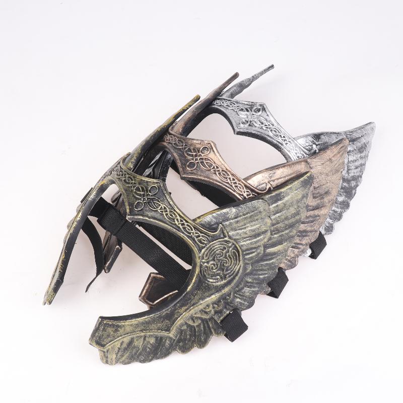 Viking Style Half-Face Mask Plastic Anime Mask Helmet Cosplay Masks Halloween Costume Accessories Party Props