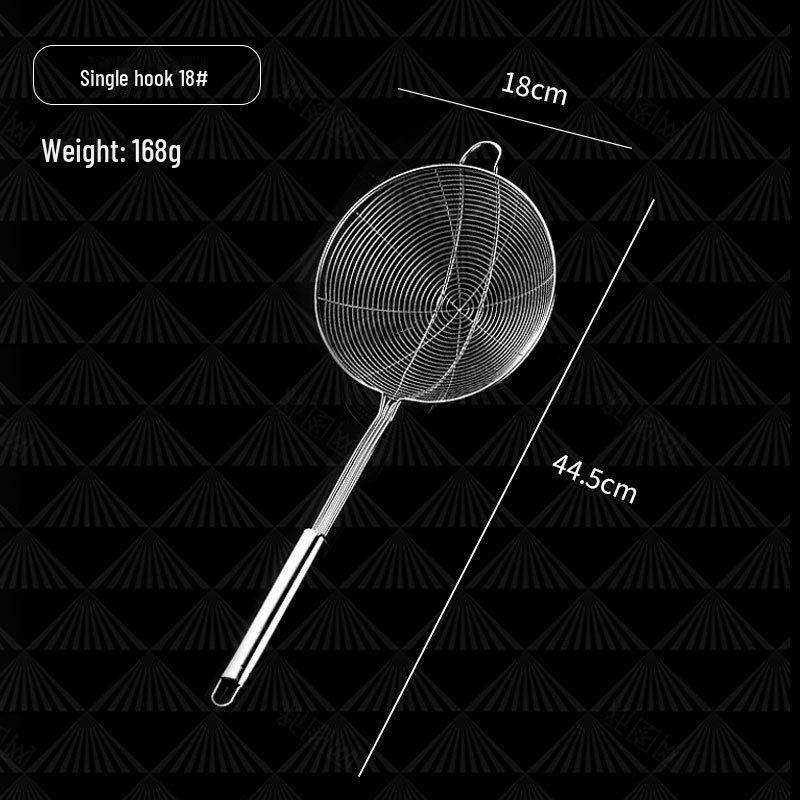 Stainless Steel Colander for Scooping Dumplings and Noodles - Deep-Fried Double Hook Kitchen Strainer