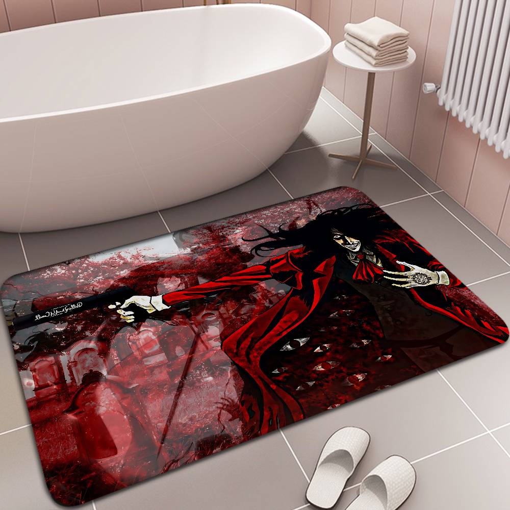 Horror Anime H-Hellsing Floor Mat Rectangle Anti-slip Home Soft Badmat Front Door Indoor Outdoor Mat Welcome Doormat