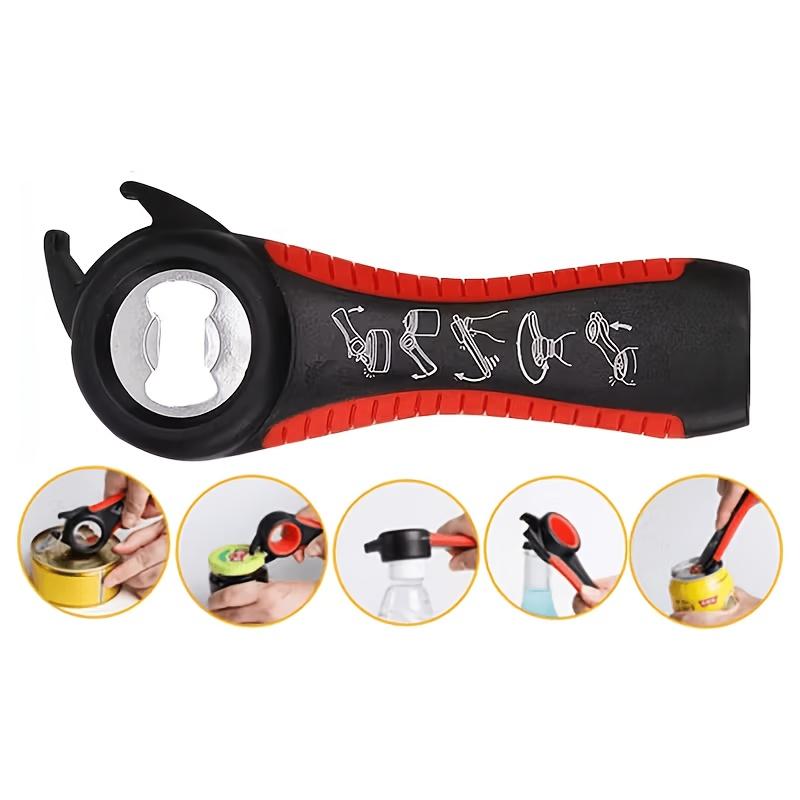 1pc Can Opener Multi Functional Five In One Beverage Bottle Opener Cap Twister Can Opener Anti Slip Cap Twister Wholesale