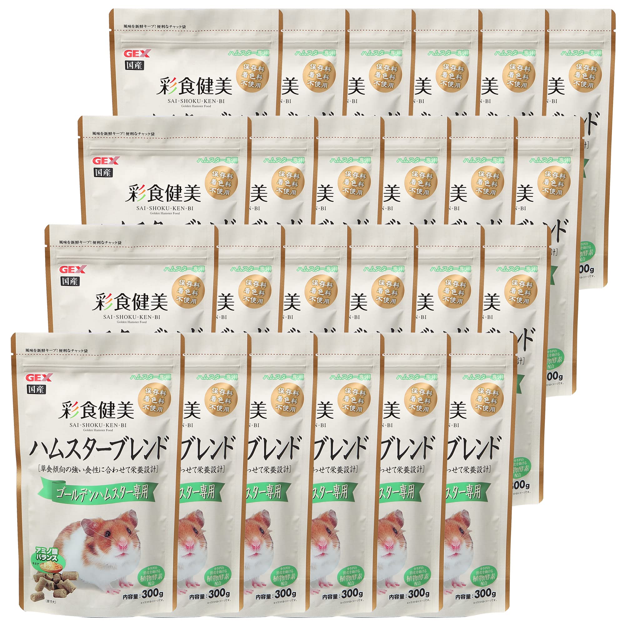 

GEX Kenbi Saishoku Hamster Blend для золотистых хомяков, набор из 300 г x 24 шт.