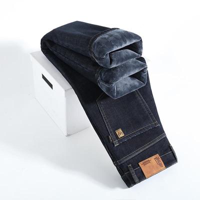 Xintang Herren Dicke Samt Warme Jeans - Lockerer Gerader Schnitt für Herbst/Winter Freizeit- & Businesskleidung.