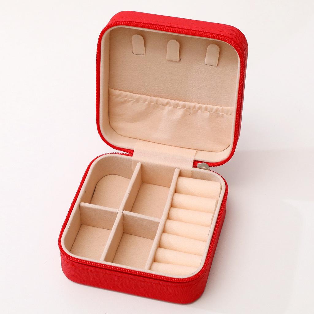 HOMZY 1pcs Single Layer Storage Box Ladies Travel Leather Jewelry Box Classic Black Pure White Fashion Pink Storage Box