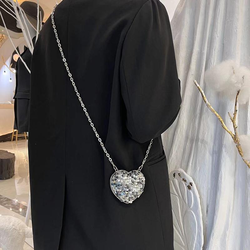 Pailletten Schulterketten Taschen Mini Umhängetasche Vielseitige Schulter Umhänge Mini Lippenstifttasche für Frauen