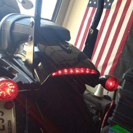 Fit For Harley XL 883 1200 Black Chopped Fender Edge 8~LED Rear Tail Brake Light