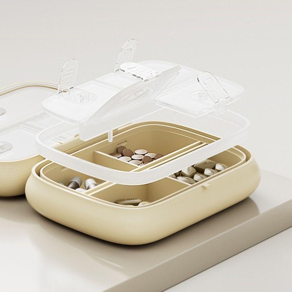 Moisture-Proof 7 Grids Pill Box Sealed Weekly Pill Box Portable Medicine Box  for Home