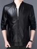 Faux Leather Blouson Riders Long Cold Casual Korean Large Body Big Date Birthday Black [Luxe Relax] Jacket, Casual, Sleeve, Protection, Outerwear,