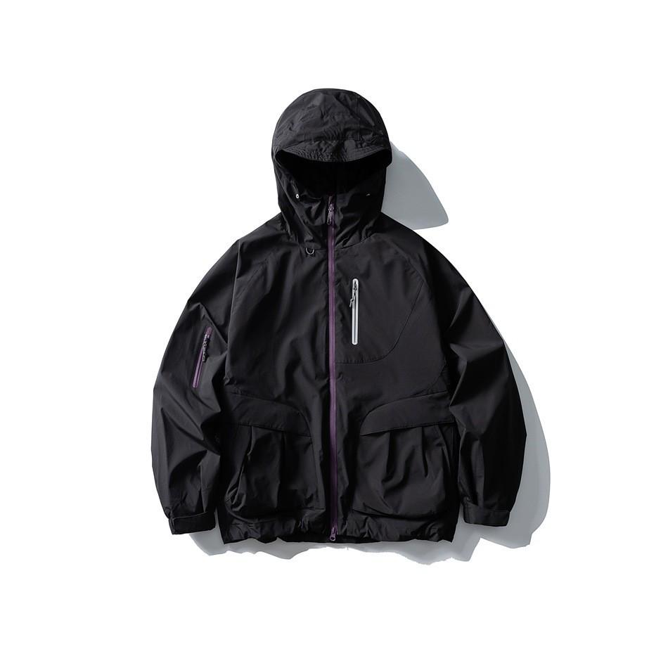 BLACKARMADA Waterproof Hooded Mountaineering Jacket - Three-Proof Outdoor Wear for Men and Women 