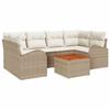 Garden Sofa Set with Storage 7 Pcs Beige and Cream Poly Rattan