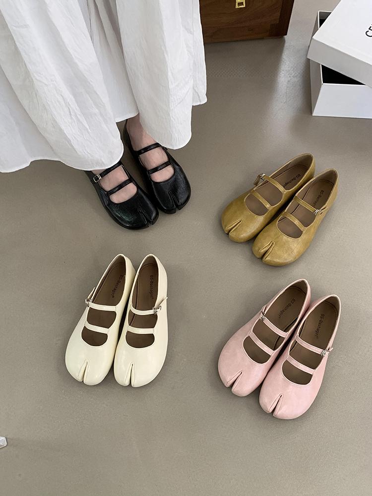 Fashion Tabi Ninja Shoes Woman Microfiber Leather Comfy Flats Split Toe Slippers Soft Bottom Loafers Brief Ladies Trotter Moccasins 2025