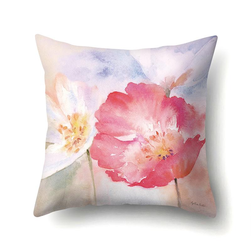 

Полиэстеровая наволочка Декоративные цветы Дом Набивная наволочка Подушка для поясницы автомобиля Прикроватная подушка для дивана Чехол для подушки No pillow core