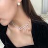 Korean Luxury Pearl Bow Necklace 2024 – Women's Elegant Clavicle Chain Choker