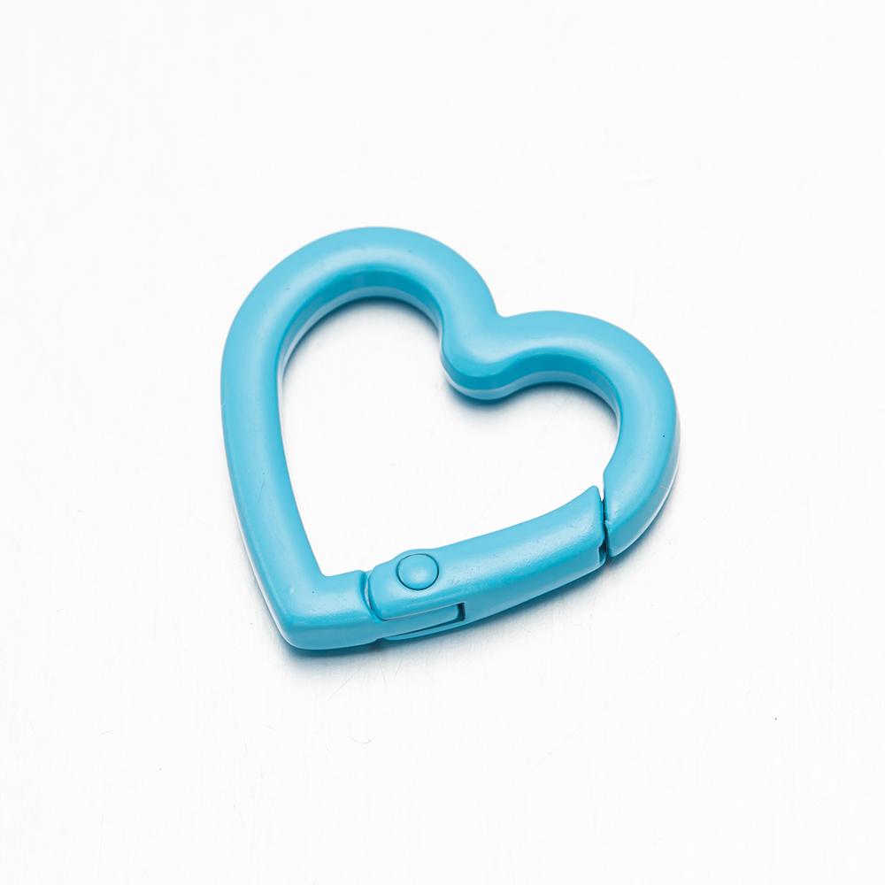 

5Pcs 25mm Heart Shaped Carabiner Hook Ring Keychain Keyrings for DIY Jewelry Making Supplies Connector Buckles Accessories CDN 25mm небо синє кольору