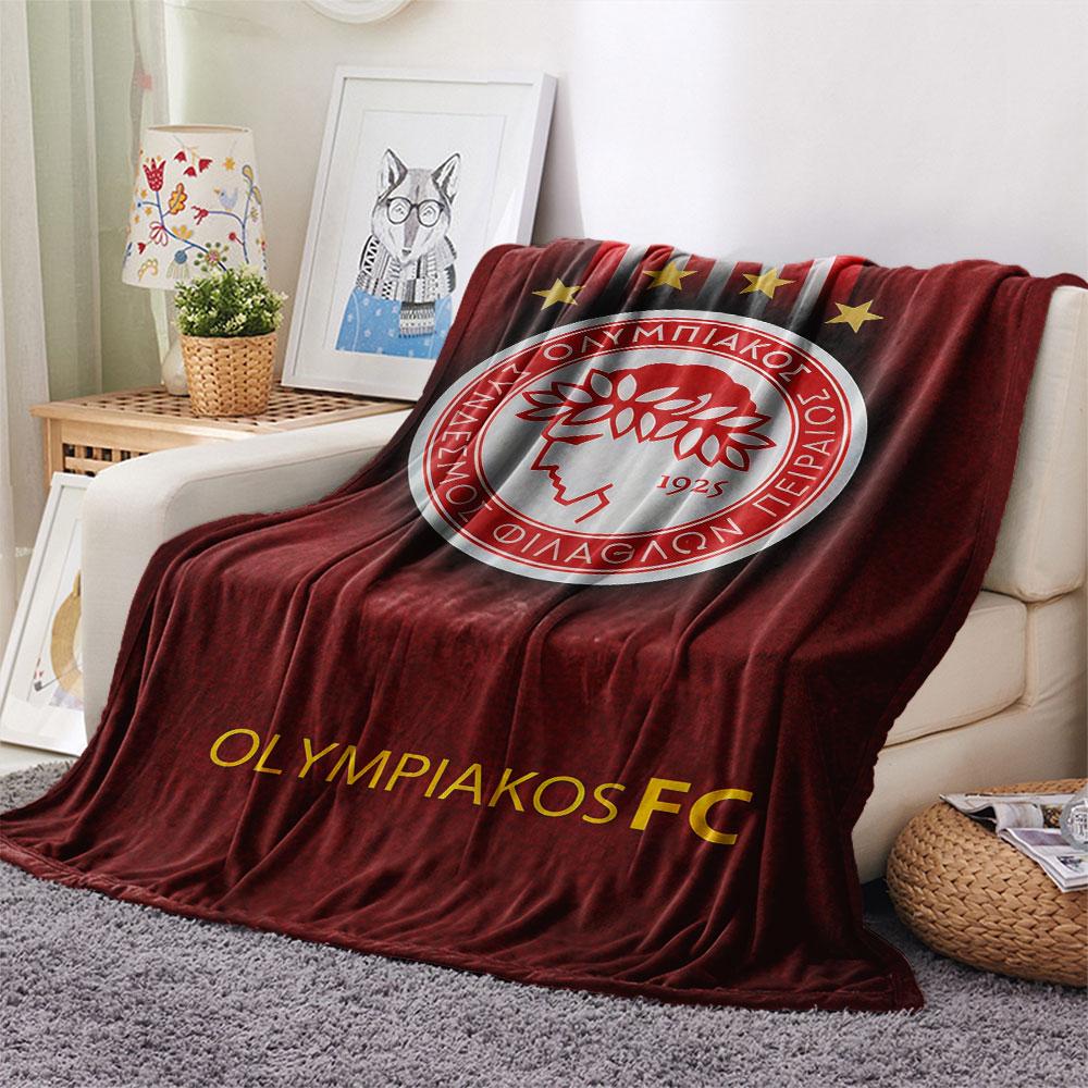 Olympiacos Logo Flanell-Decke, Hohe Qualität, Bequem für Alle Jahreszeiten, Heimdekoration, Wärme und Komfort