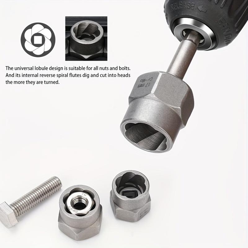 14pcs Nut Extractor, Anti-tooth Sleeve, Sliding Tooth Sleeve, Screw Damaged Nut Screw Cap Extractor