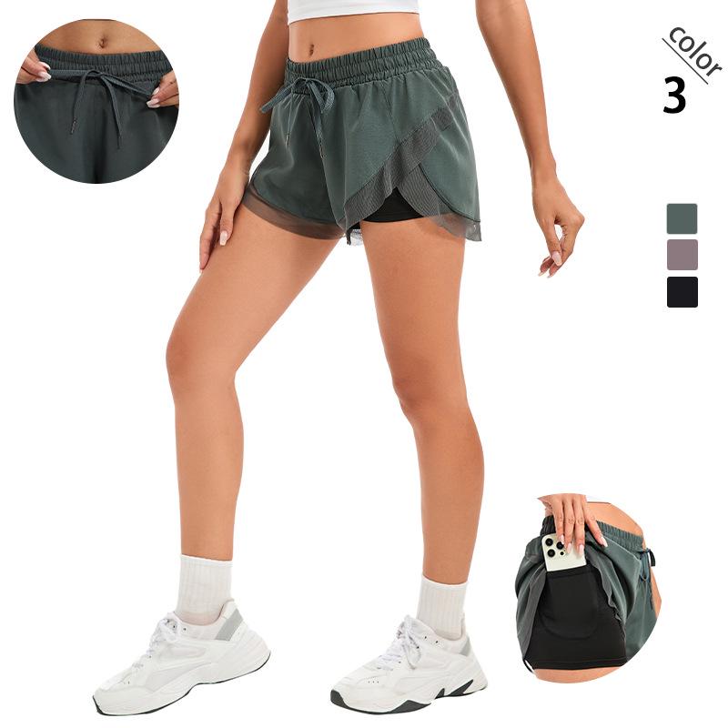 Women's Quick-Dry High-Waisted Running Shorts with Inner Lining