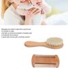Small Baby Wool Brush and Double-Sided Comb Set Natural Soft Goat Hair Grooming Kit for Scalp Massage
