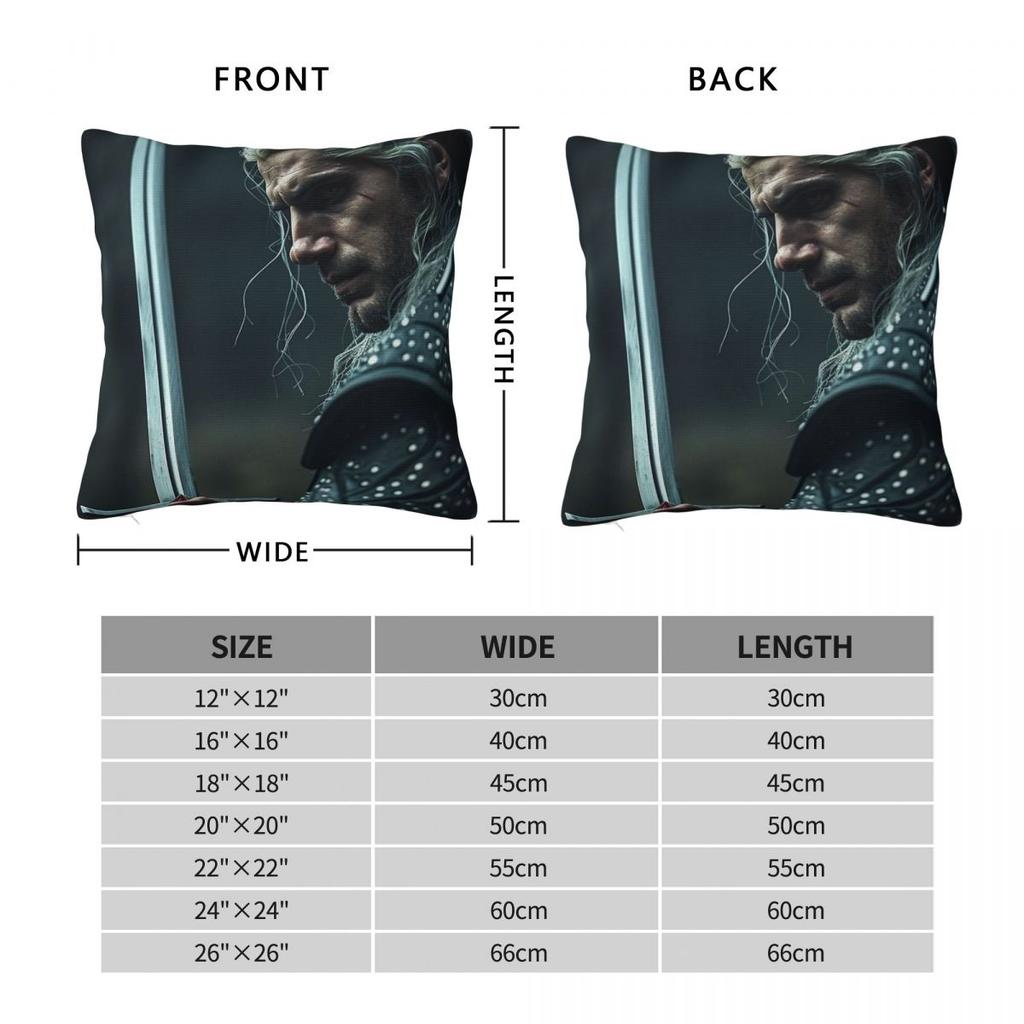 Henry Cavill Geralt Of Rivia Square Pillowcase Polyester Linen Velvet Printed Zip Decorative Pillow Case Bed Cushion Cover 45x45