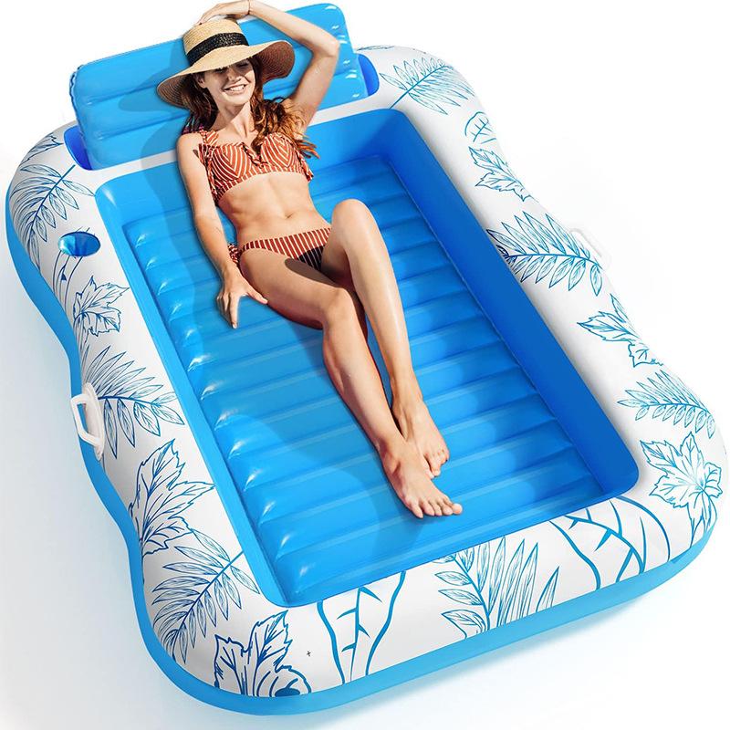 Outdoor Heart Shaped Inflatable Pool Float Air Mattress Lounger Chair with Pillow Swimming Cushion for Adults Kids Summer Relax