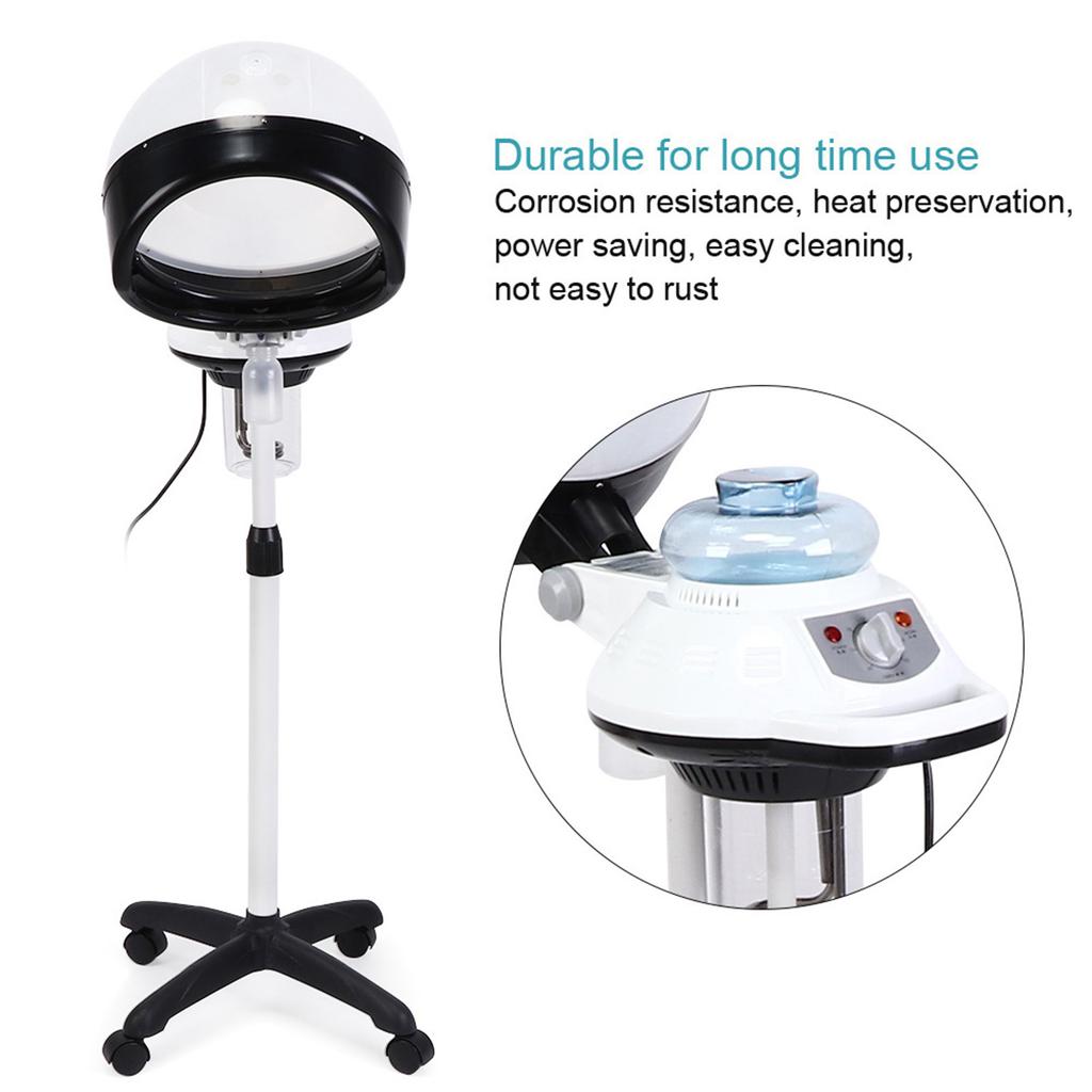 Salon Spa Hair Steamer Rolling Stand Hooded Hair Coloring Perming Conditioning Steamer