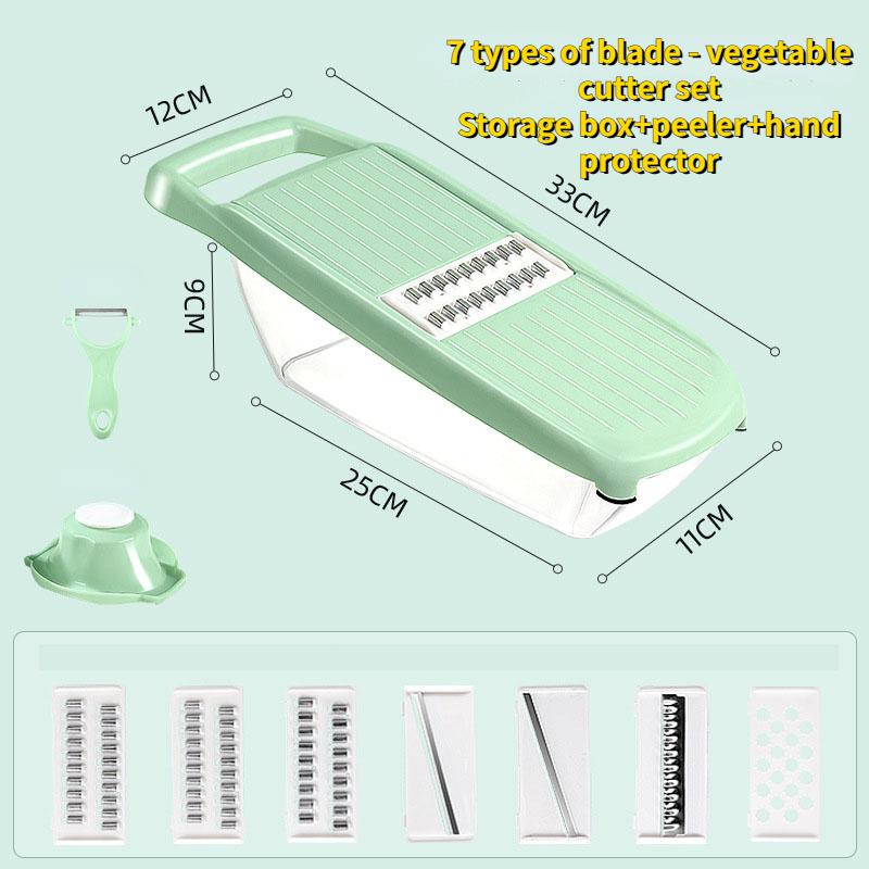 Fashion Household Multifunctional Kitchen Vegetable Cutter. Dicing and Shredding Stainless Steel Hand-guard Slicing Planer
