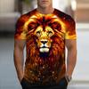 3D printing new men's fashion casual simple short-sleeved T-shirt comfortable breathable cherry blossom print short sleeve
