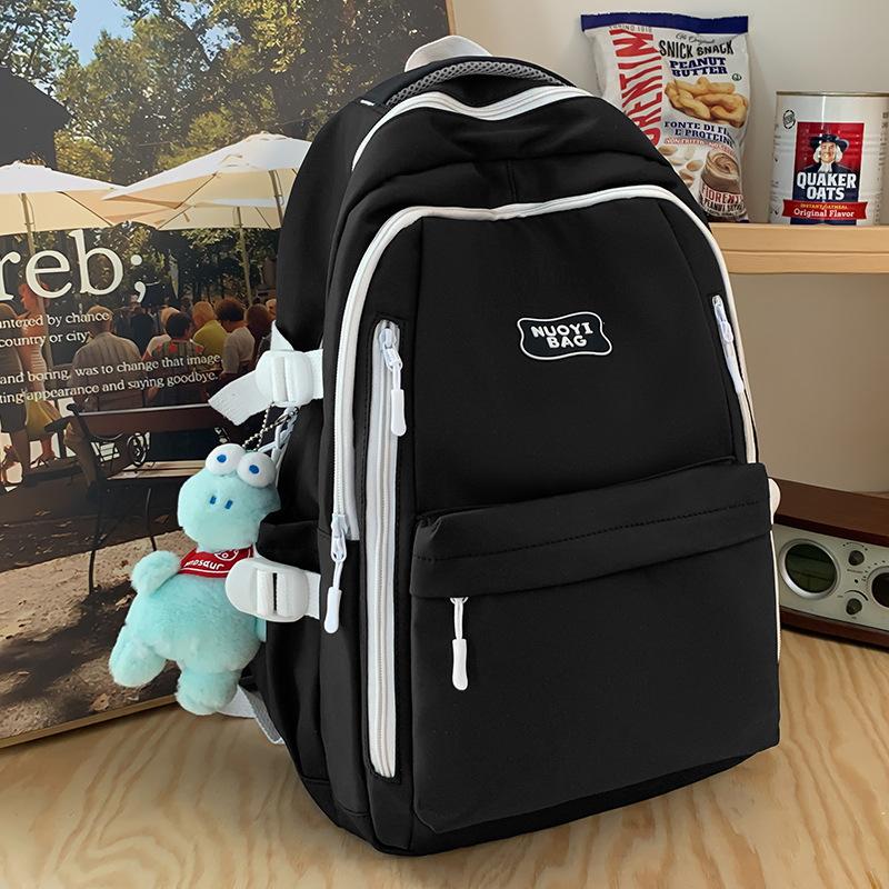School bag children girls elementary school students solid color backpack junior high school students high school students high quality