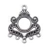 Floral Multi Loop Charm Vintage Filigree Findings Fit Flat Cabochon For Jewelry DIY
