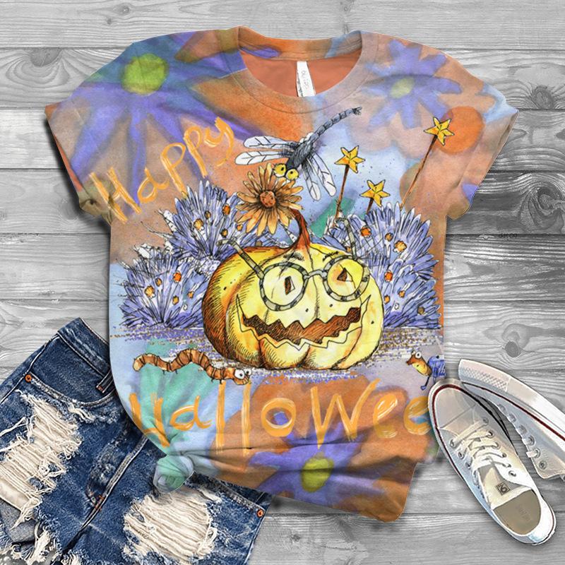 Summer 3D Digital Printed Casual Loose Short Sleeved T-shirt