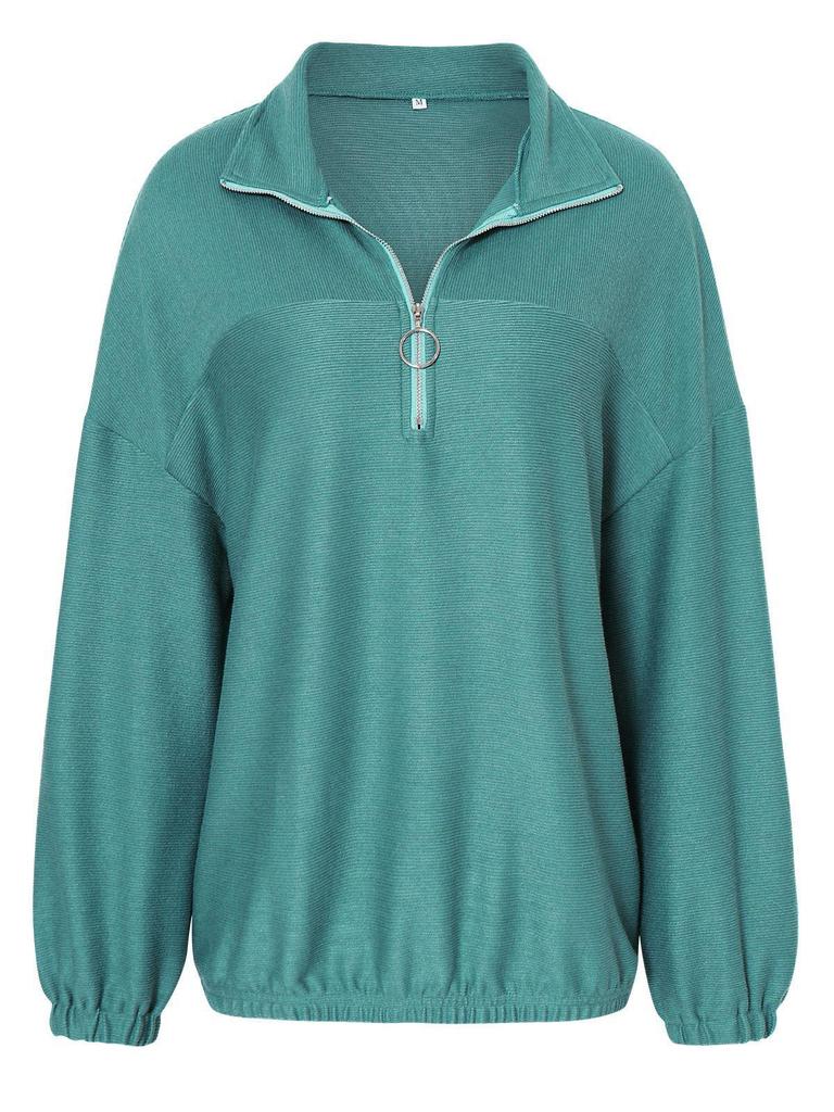 Women's European & American V-Neck Pullover Hoodie - Autumn/Winter Fashion, Solid Color, Loose Fit