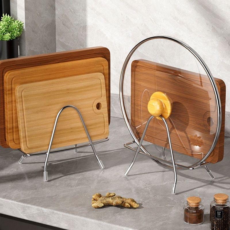 Kitchen Pot Cover Rack Thickened Cutting Board Chopping Board Storage Rack Multifunctional Storage Chopping Board Rack Knife Insert Rack